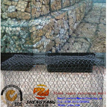 Контроль сильный паводок ПВХ покрытием Рино-рок-клеток гексагональной проволочной сетки gabion барьера стены каменной клетки для сохраняя стены